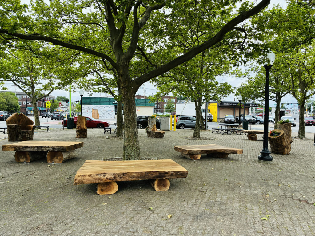 "Pond Lands" installation by Lu Heintz at the Former Columbus Square. Photograph by Lu Heintz.