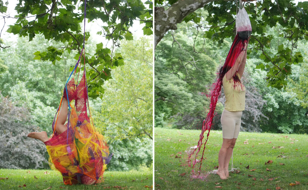 “Womb I” and “Womb II” performances by Linsey Wallace at Roger Williams Park, August 2024. Photos by Aram Muksian.